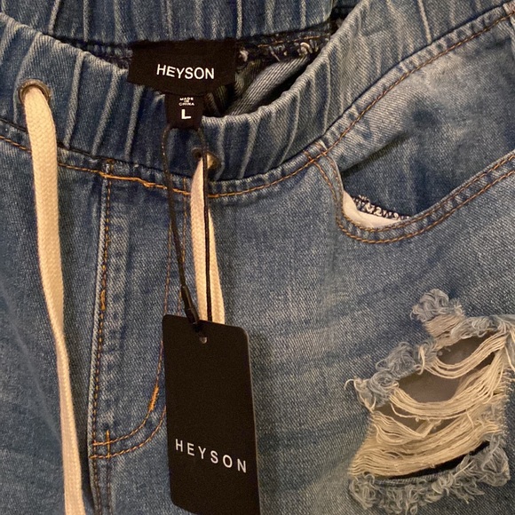 Distressed Elastic Waist Jeans by Heyson Brand, EUC! - Picture 4 of 7